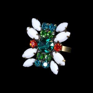 DANNIJO Multicolor Retro Rhinestone Cocktail Ring